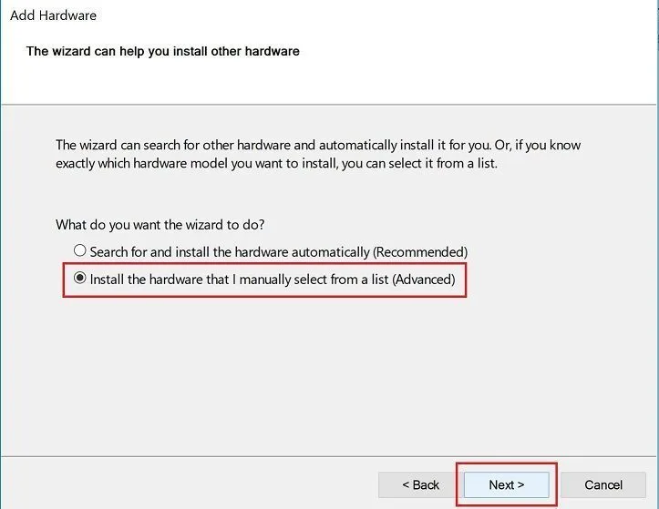 install hardware manually