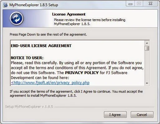 Install MyPhoneExplorer