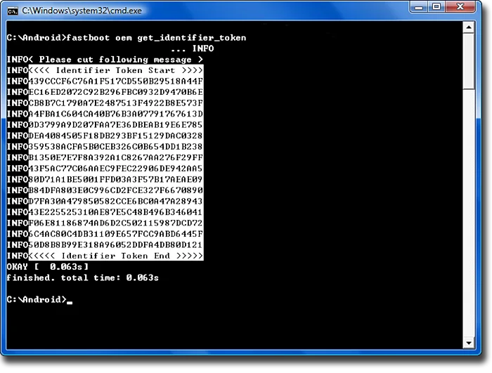 Identifier token