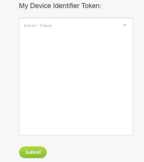 Submit the identifier token