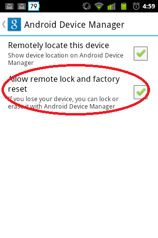 Enable remote lock factory reset