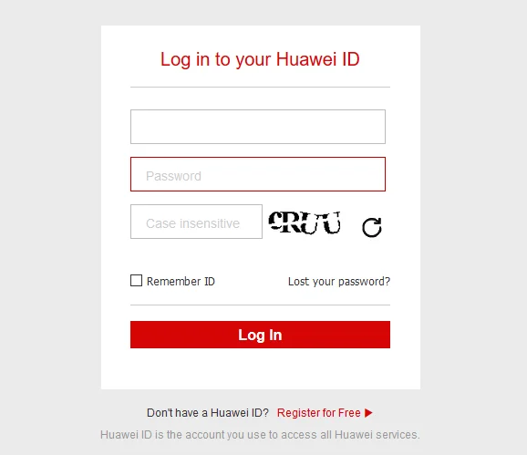Huawei bootloader unlock login
