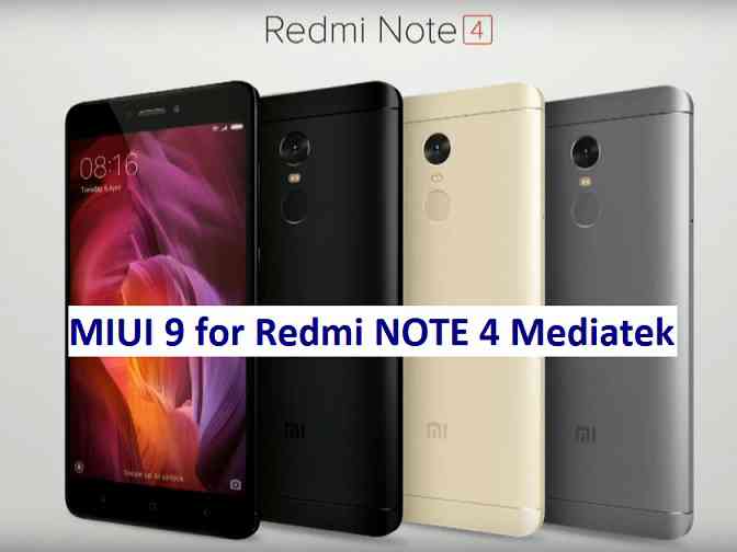 MIUI 9 for Xiaomi Redmi Note 4 Mediatek Download