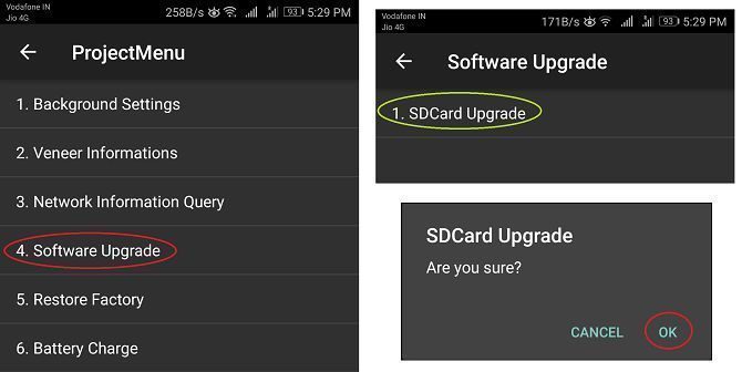 Select SDcard Download mode for Huawei Firmware install
