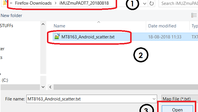 select the scatter file from Mynet Y4 stock firmware files