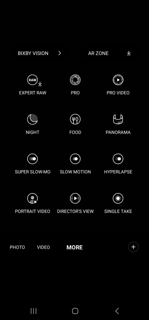 extra features on one ui camera