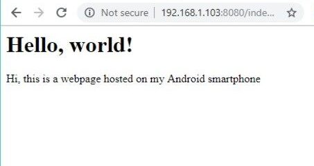 Android Web server page