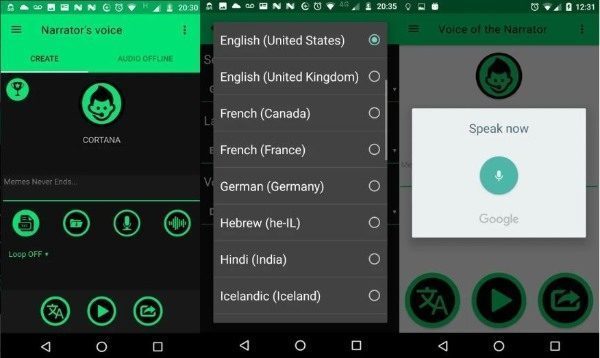 Narrator's Voice changing app for Android