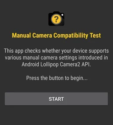 click on start to verify camera2 api