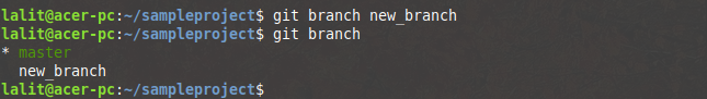 listed branch in git