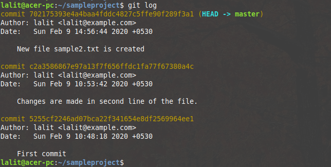 git log
