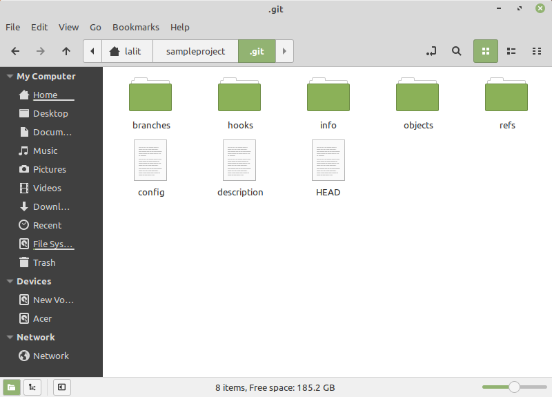 subdirectories of git