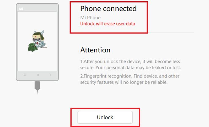 click unlock to bootloader unlock of Redmi Note 7 Pro