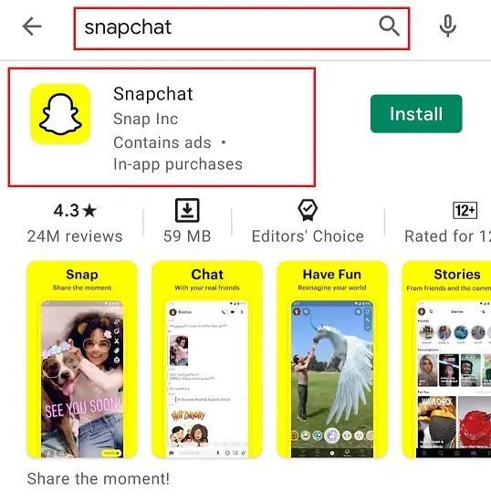 search the app name