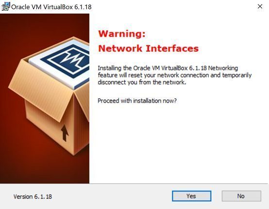 Yes or no to install virtual network driver