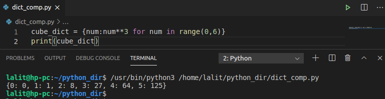how to use python dictionary comprehension