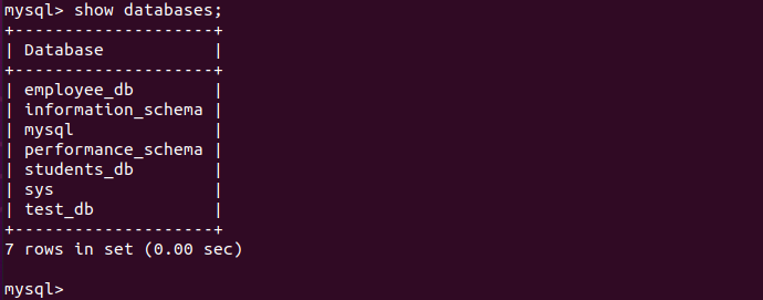 How to show database in MySQL?