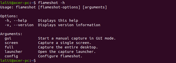 flameshot help