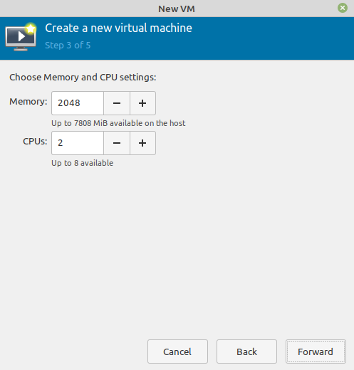 assign ram and processors