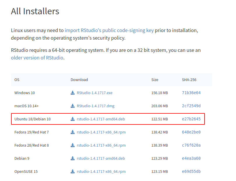 download installer rstudio