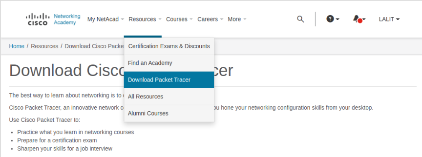 dashboard cisco network academy