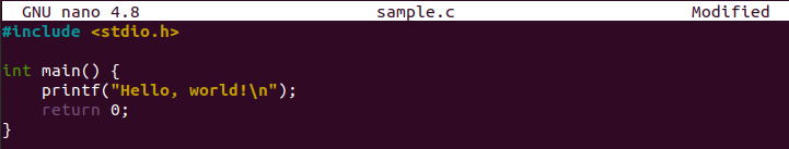 sample c program