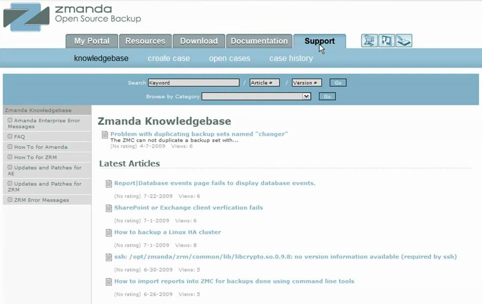 amanda web interface