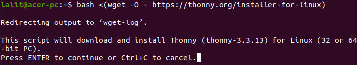 installing thonny