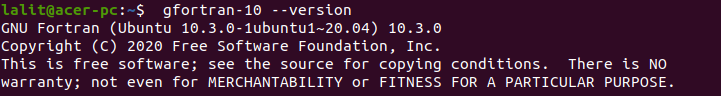 gfortran version
