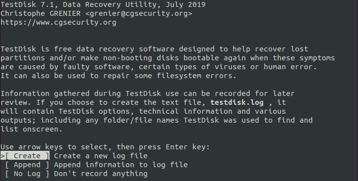testdisk