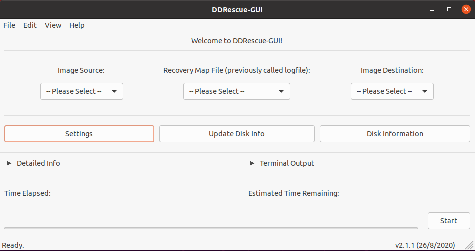 user interface ddrescue
