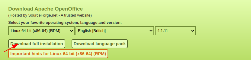download openoffice rpm