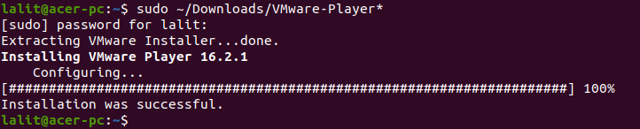 vmware workstation player installation