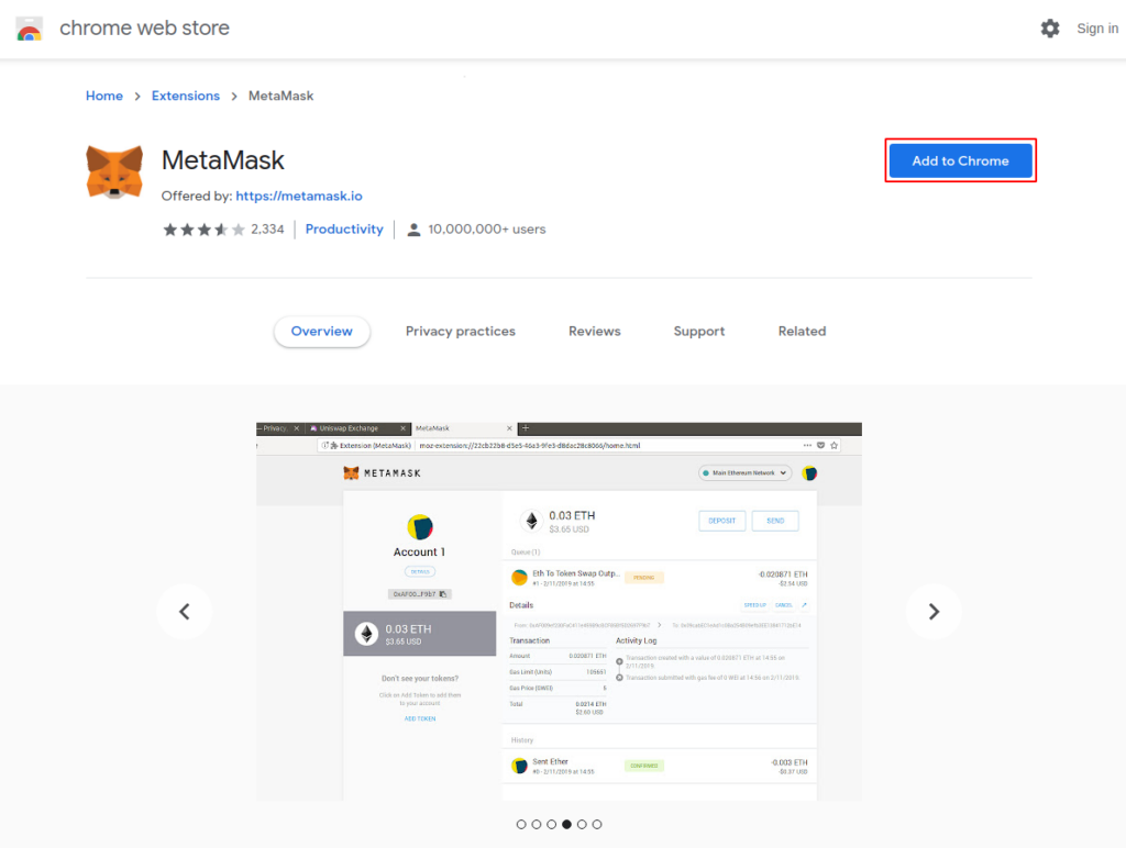 metamask chrome extension