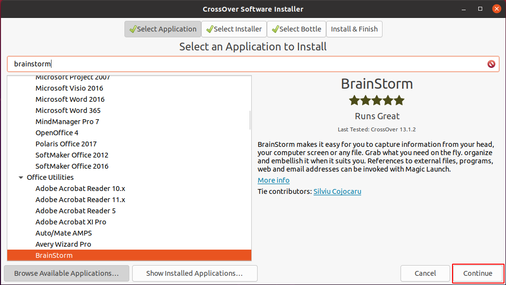 install win app crossover