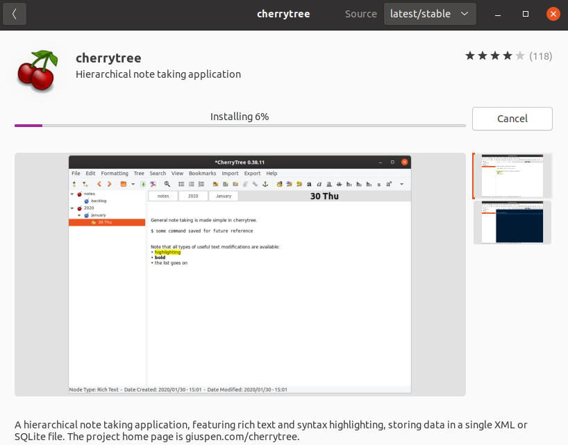 installing cherrytree