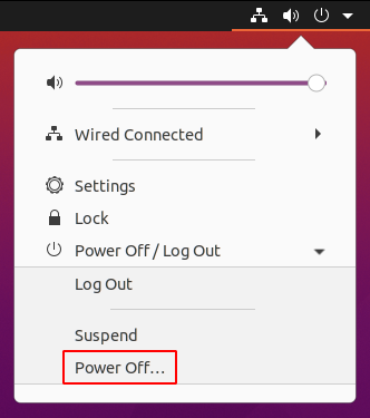 poweroff button Ubuntu