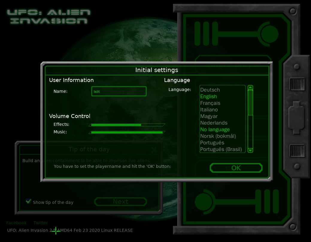 ufo settings