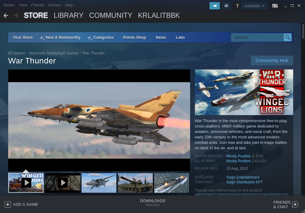 install war thunder on steam