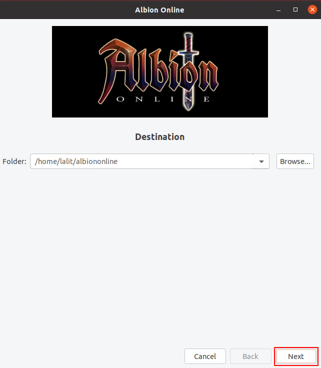 albion online installation window
