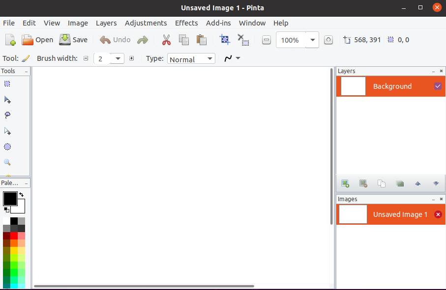 pinta user interface