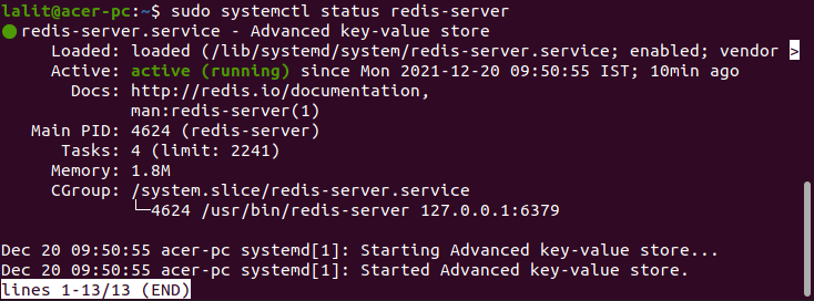 redis server status