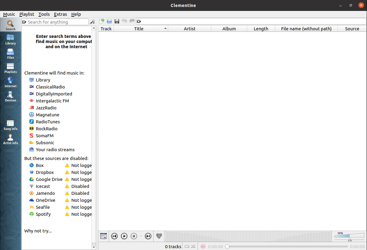 clementine user interface