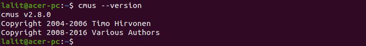 cmus version