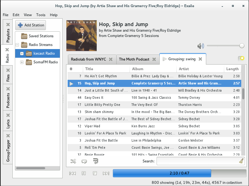 user interface exaile