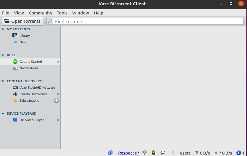 user interface vuze