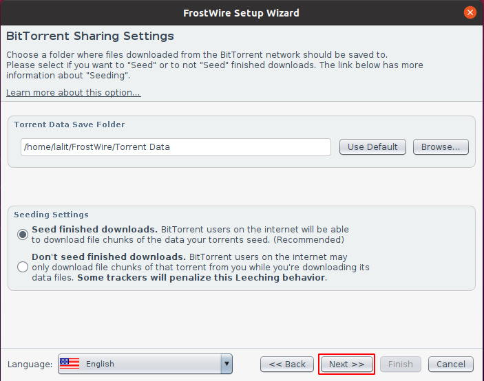 setup frostwire
