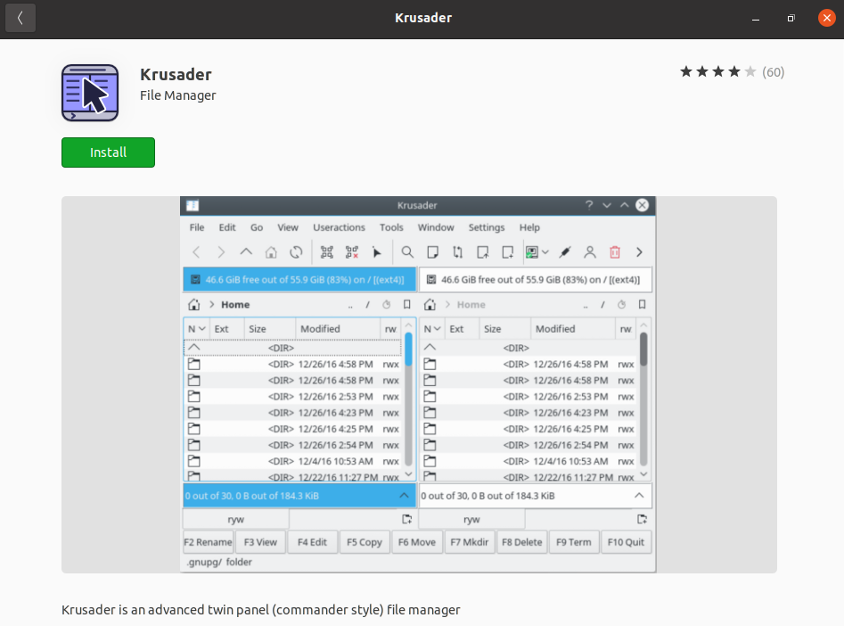 krusader ubuntu software