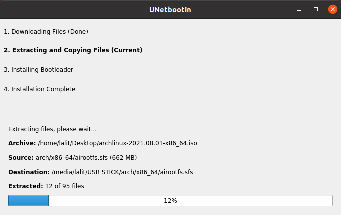 creatnig bootable usb