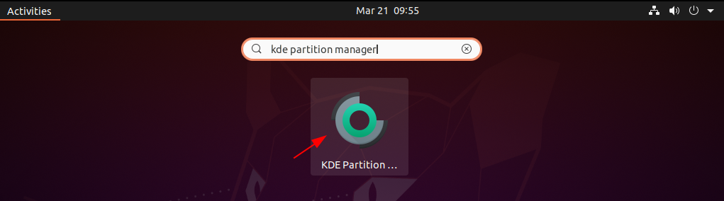 kde partition manager open